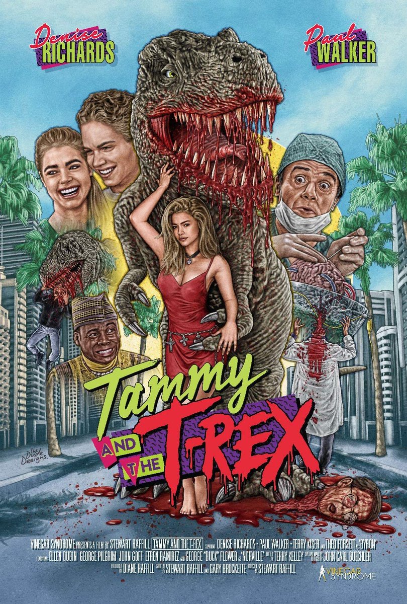 Tammy and the T-Rex:Does this count as horror? I mean I guess you can watch it on Shudder. Basically the director had two weeks to write a movie that used a robotic t-rex they temporarily had access to so he made up a story about mad scientists putting Paul Walker's brain in it.