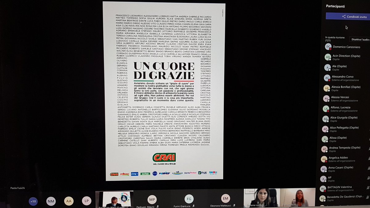 Le persone fanno la differenza - l'intervento di <a href="/craisuper/">CRAI Supermercati</a> con #PaolaFuochi sull'impatto del COVID19 nel lavoro dei punti vendita. La prossimità è stata la chiave, le persone hanno fatto la differenza #grf2020 #GreenRetailForum <a href="/PLEF_org/">PLEF</a>
