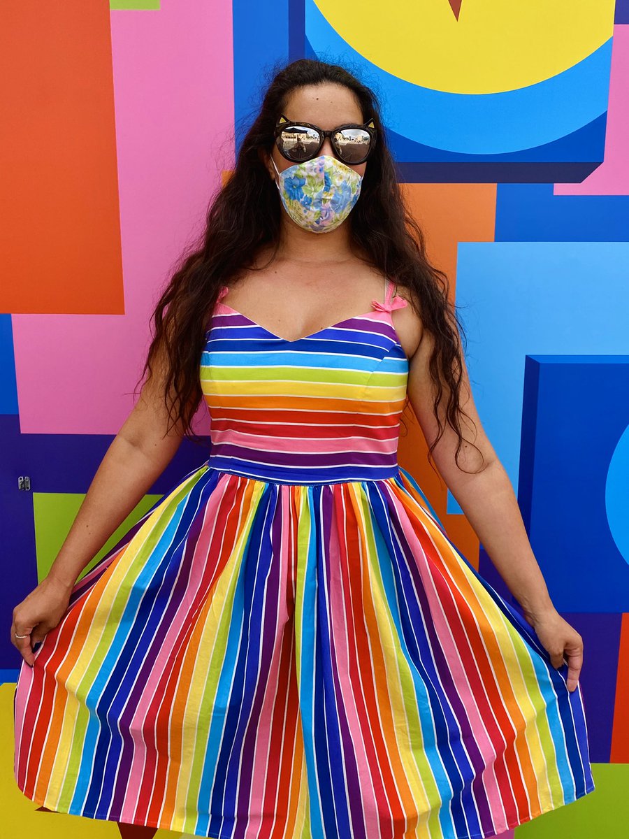 Day 22 of 31 of my « a dress a day keeps the blues away  » : Over the rainbow dress  by  @HellBunny !