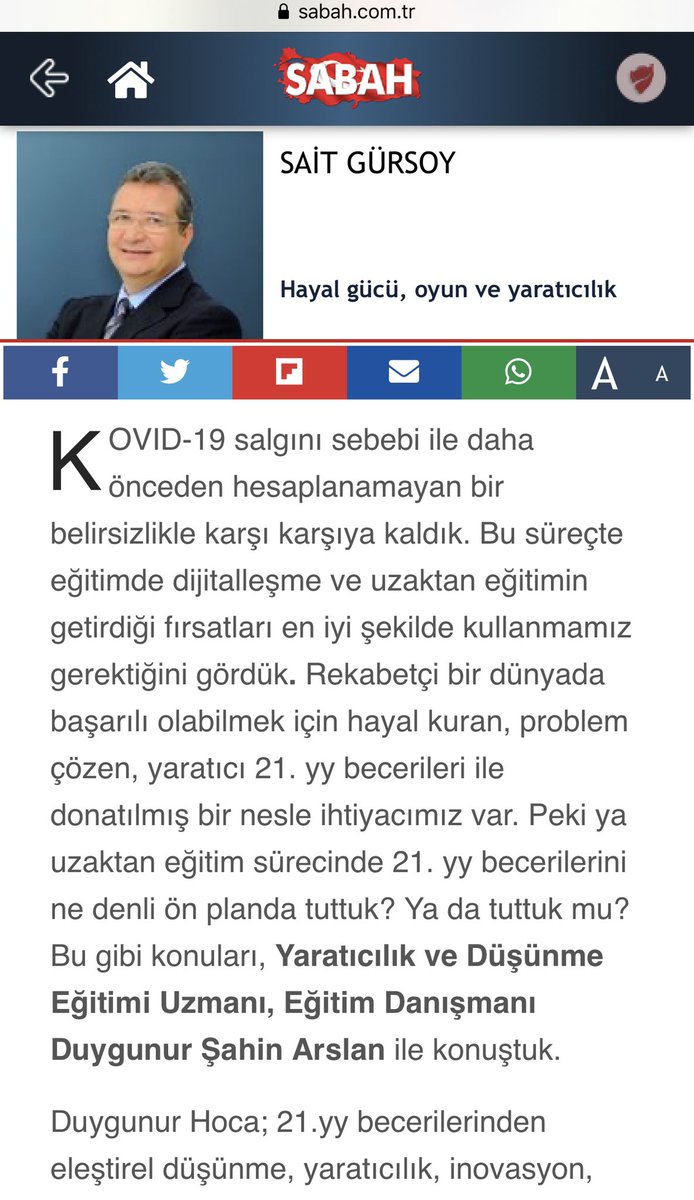 Günaydın☀️☀️☀️
Sn.@saitgursoy ‘un köşesinde bugün #HAYALGÜCÜ, #OYUN VE #YARATICILIK var.☺️
“Her şey hayal etmekle başladı.” <a href="/mrspdreamer/">Professsional Dreamer</a> 
 #eğitimdeyaratıcılık #eğitimdeinovasyon #eğitim #21yybecerileri #education #creativity #innovation #egitimtakvimi2020 #egt #21Ekim #çarşamba