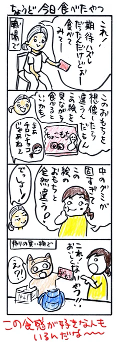 #四コマ漫画
#ちょこもち
#ちょうど今日食べたやつ 