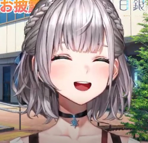 第七スグネ と博士 ｲﾗｽﾄvtuber 白銀ノエル新衣装 笑顔かわいい