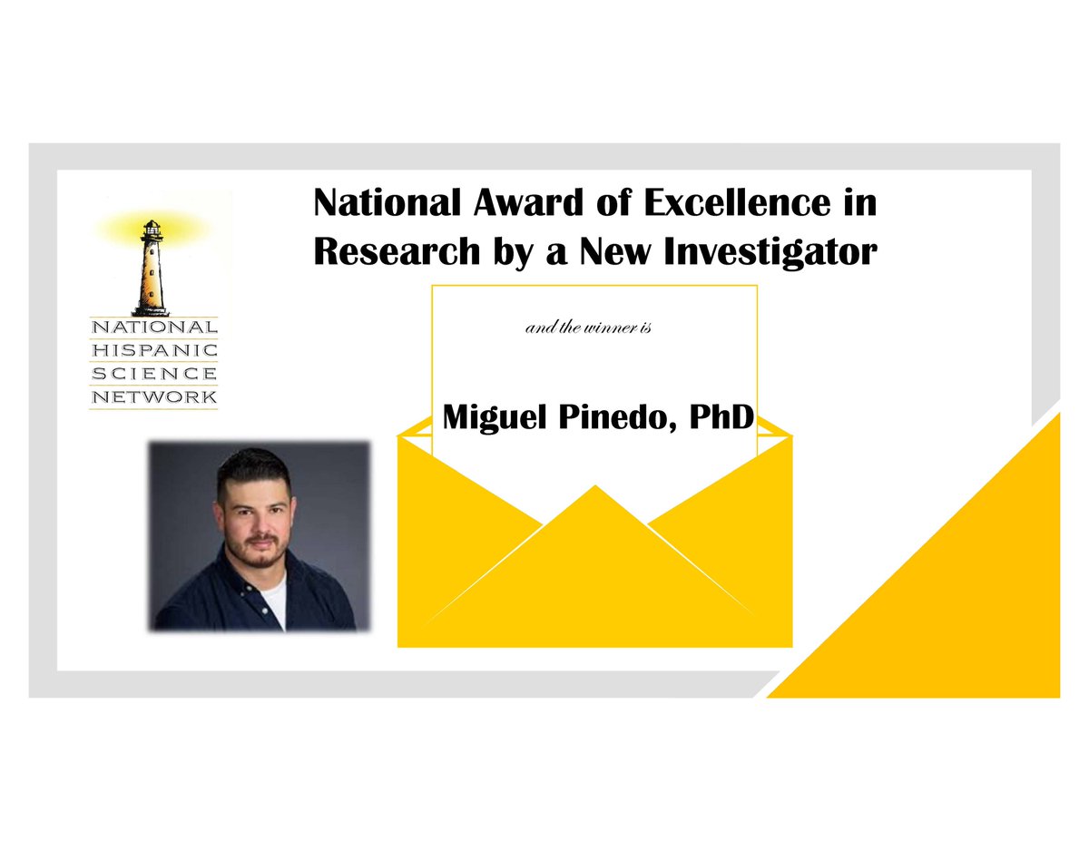 Congratulations Dr. Miguel Pinedo for receiving the NHSN National Award of Excellence in Research by a New Investigator!
