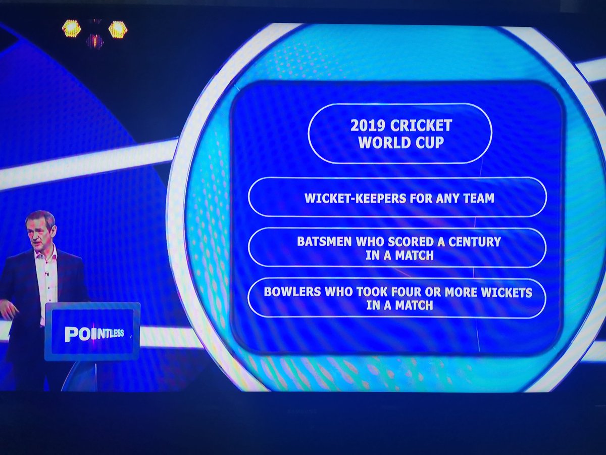 Another Pointless cricket thread demonstrating that next to no one in the UK watched the 2019 Cricket World Cup that England hosted, showing the failure of British cricket administrators in the last decade or so. Contestants named Ross Taylor, Quinton de Kock and Rashid Khan 1/