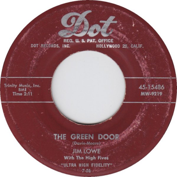 espofootball's tweet photo. #OTD Oct24,1956 #JimLowe with the High Fives start a 3wk run at #1 on the US Top 40 Singles Chart with "The Green Door" with music composed by #HutchDavie and lyrics written by #MarvinMoore. Davie also played the piano https://t.co/uRo9rmWZ3i