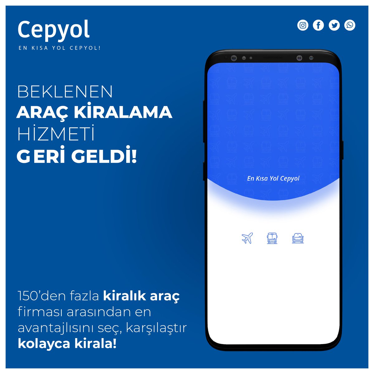 cepyol's tweet photo. Beklenen Ara�� Kiralama Hizmeti Geri Geldi!

150'den fazla kiralık araç firması arasından en avantajlısını seç, karşılaştır kolayca kirala!

En İyi Mobil Uygulama Ödüllü #Cepyol
https://t.co/ZPHW4y4yBg

App Store ve Google Play'den HEMEN İNDİR!

#cepyol #araçkiralama https://t.co/yvxq3EWPUG