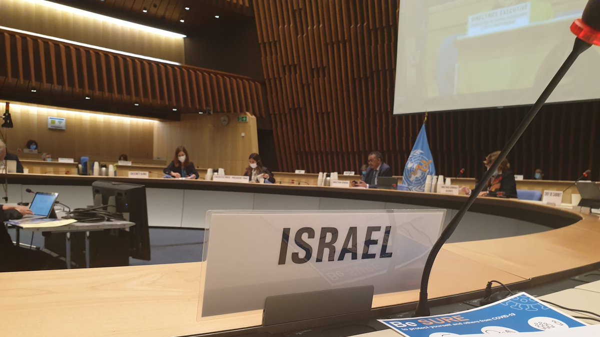 IsraelinGeneva's tweet photo. As a Member of the @WHO Executive Board, we are taking part in #PBAC32. For the next couple of days, we will discuss governance issues, as well as programmes, budget and other administrative matters. https://t.co/BpeIZXfVlm
