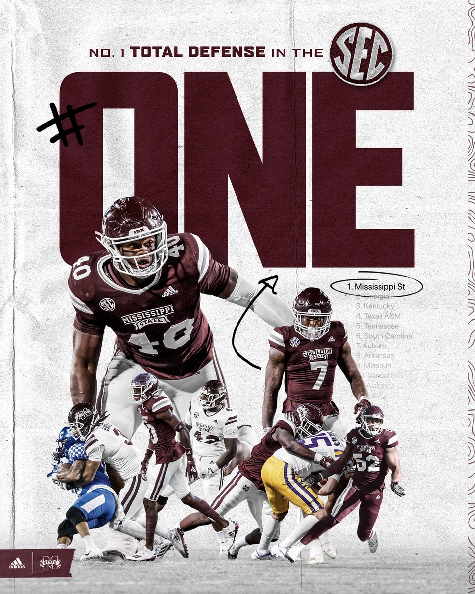 No. 1⃣ Total Defense in the <a href="/SEC/">Southeastern Conference</a> 💪

#HailState🐶