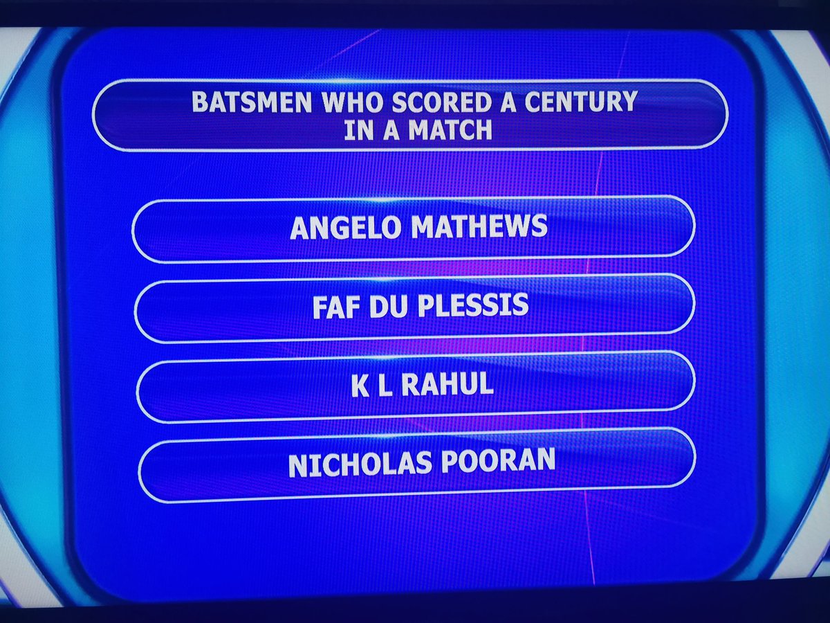 Besides those pictured, pointless answers for Century Makers at 2019 WC were Avishka Fernando, Imam-Ul-Haq, and Mushfiqur Rahim. It means Nicholas Pooran was a pointless answer in two categories (name any WK and name anyone who scored a 2019 WC century.) 3/