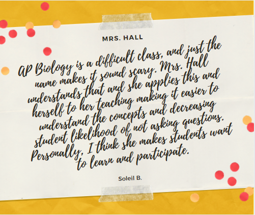 NHS Staff Rockstar shout out goes to Ms. Hall! Thanks  students and parents for recognizing our staff's efforts. If you'd like to shout out to one of our staff members, please stop by the main page of our website! #NHSstaffRockStar #BeTheLight