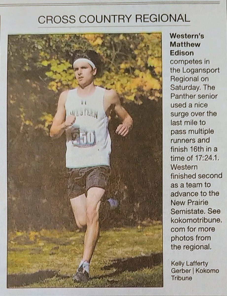 WesternTrackXC's tweet photo. Matthew is one of the big reasons for our success this year. In his only season he's been in our top 5 all year after playing special teams last year. Started at 18:59 at his first race and progressed to the low 17's.
He's our our 'X-Factor'.
#SemiStateWeek #WesternXC https://t.co/4WCvx6Mas7
