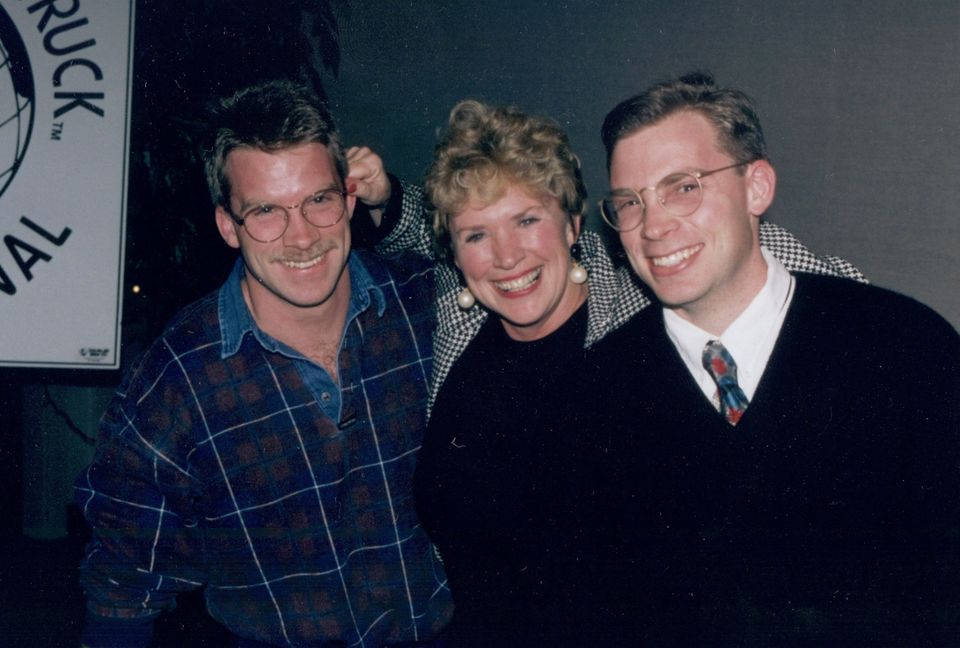 TwoMenOKC's tweet image. #ThrowbackThursday to this picture of Founder Mary Ellen Sheets and her two sons - Jon and Brig - the original TWO MEN AND A TRUCK "Stickmen"! #MoversWhoCare