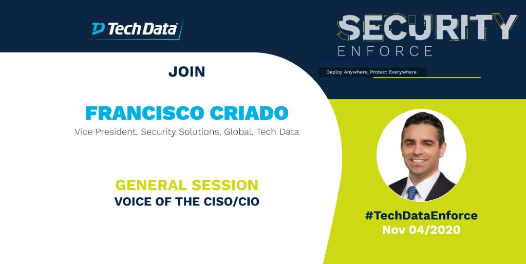 TDSYNNEX_NA's tweet photo. Do you want to get into the mind of a CISO/CIO to understand their top concerns and priorities? Join Francisco Criado (@FCriado7) at #TechDataEnforce as he shares insights from a network of CISOs and CIOs on what is top of mind for them. https://t.co/BFKdivgB3w https://t.co/SN8CxU1K6U