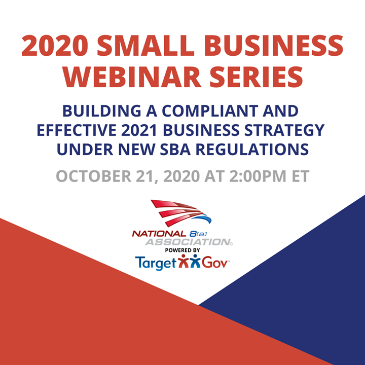 National8a's tweet image. There is still time to register for today's #freewebinar with Robb Wong! #National8aAssociation #TargetGov #FedSolveLLC #WebinarWednesday #BusinessStrategy #FY21 #SmallBusiness #SBARegulations  

Register: attendee.gotowebinar.com/register/89591…