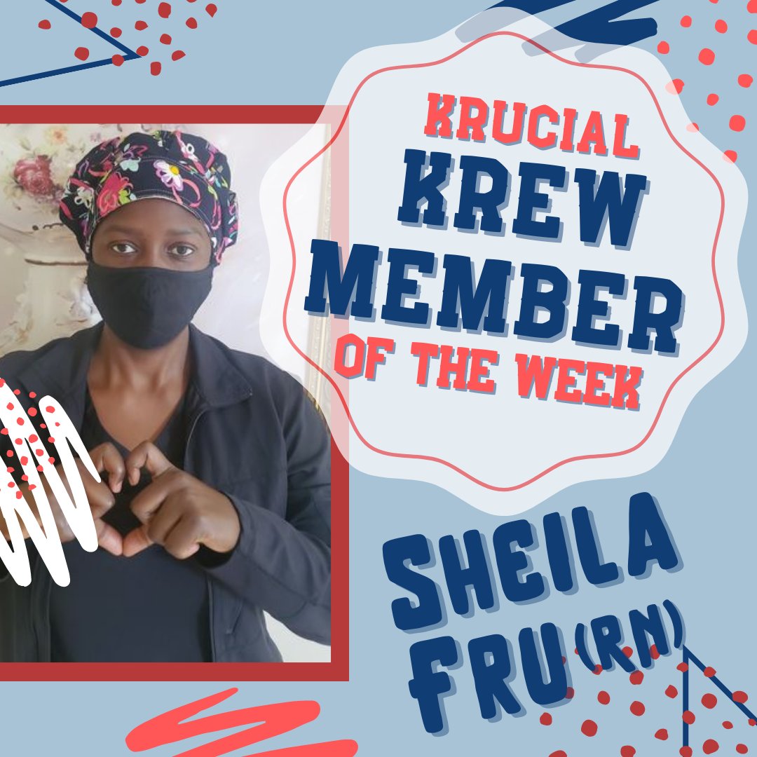 KrucialRR's tweet photo. Congratulations to Sheila Fru, Krucial Krew Member of the Week! 

Sheila,
Thank you for your hard work, positive attitude, and flexibility as part of the Krucial Krew. 

#KrucialKrew #KrucialStrong https://t.co/kB7HsyoOju