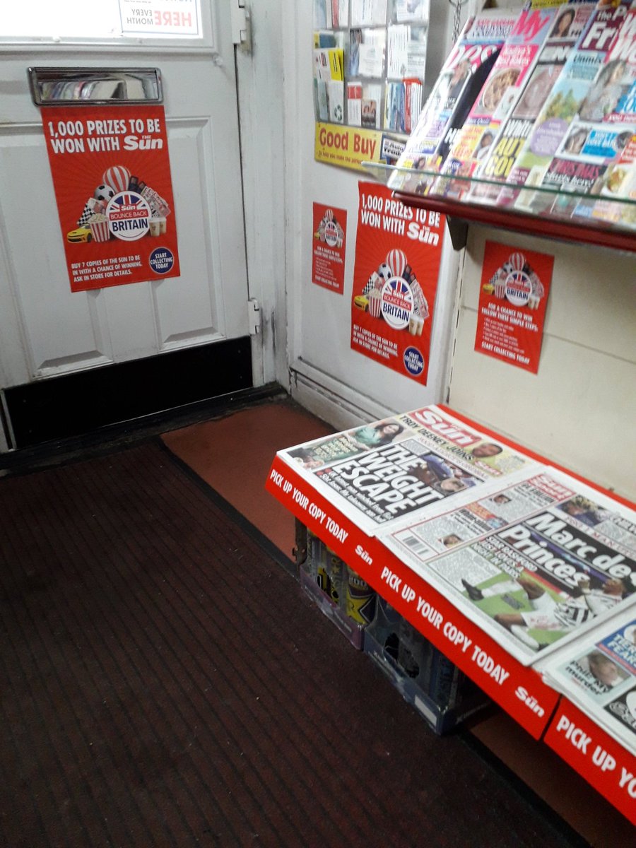 #BounceOffChallenge@NewsUKRetail@TheSun.
Howard's News in Mansfield are helping Britain to Bounce Back. There are 1,000 prizes to be won,  so make sure you get a loyalty card and collect a sticker with every purchase of The Sun.