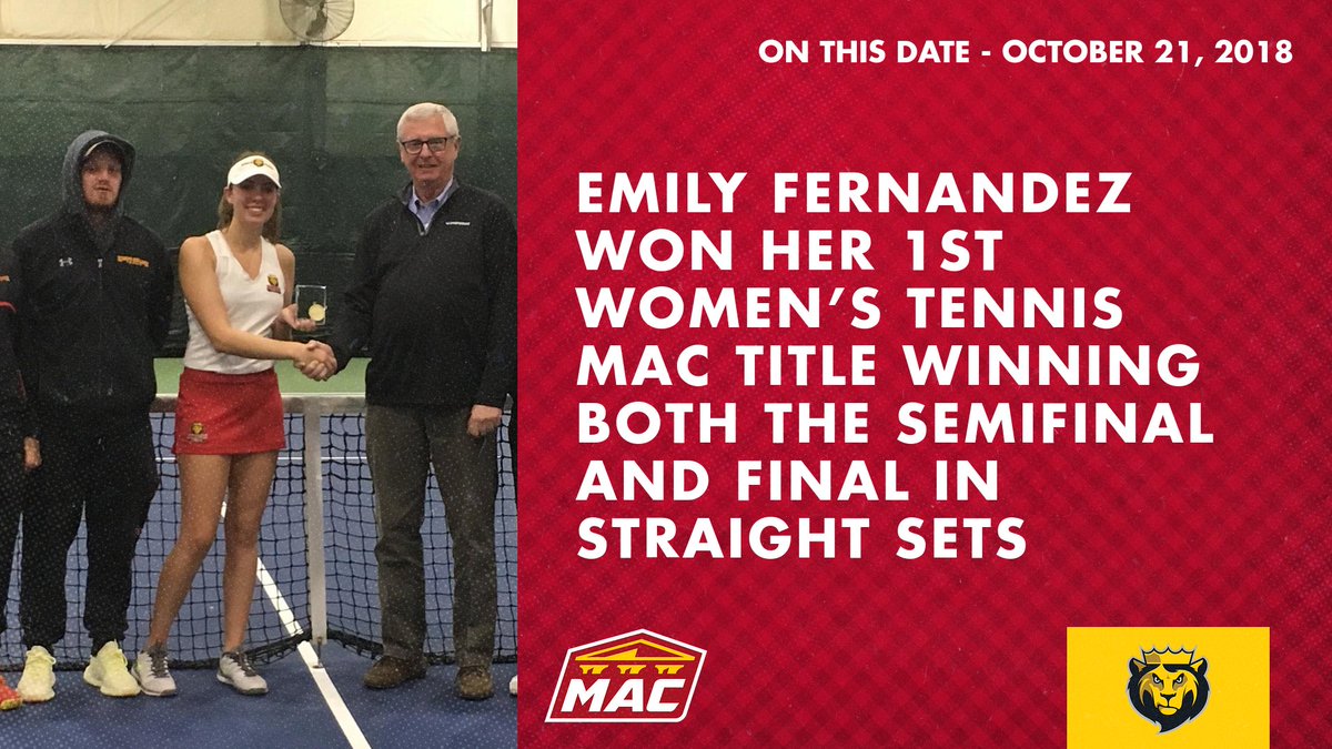 ON THIS DATE | Emily Fernandez didn't let a change of venue stop her from winning her 1st MAC Championships in 2018! Check out what she had to say about winning and how she won both the semifinal and final in straight sets kingscollegeathletics.com/news/2018/10/2…
