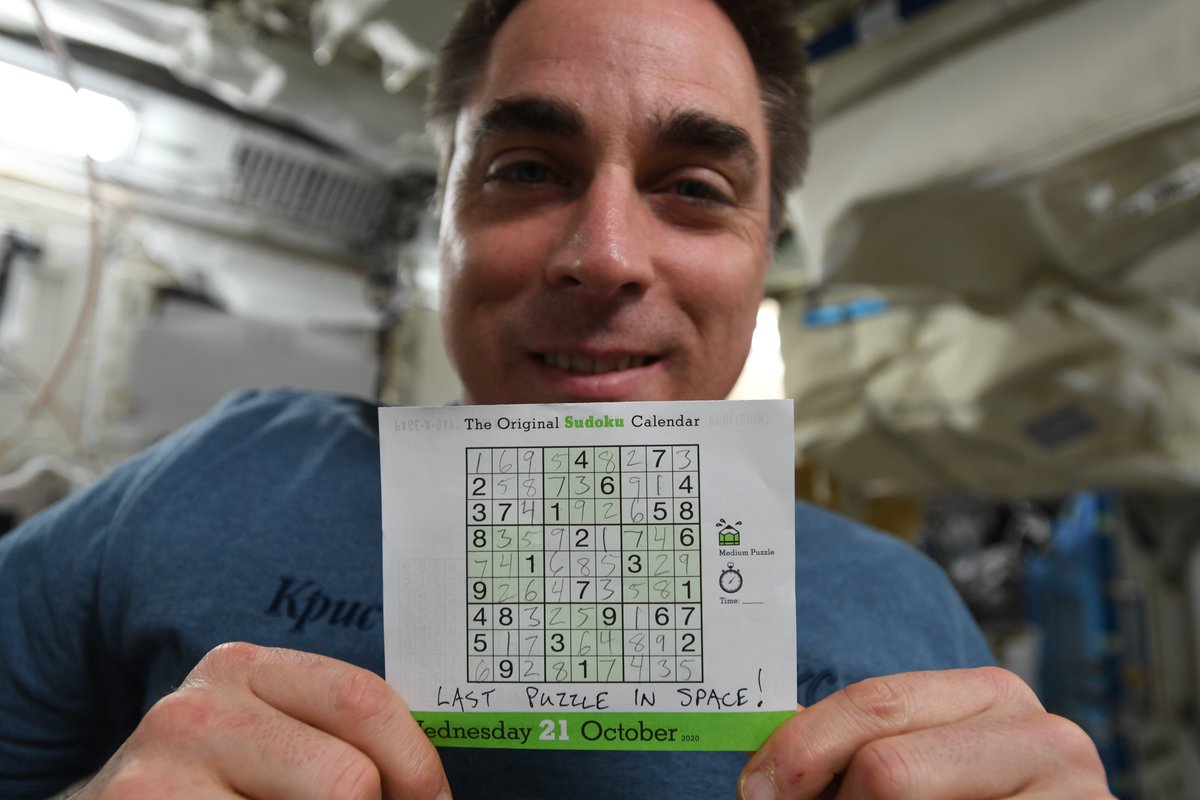 I’ve done a #Sudoku puzzle every day of the mission and today I’m working the final one!