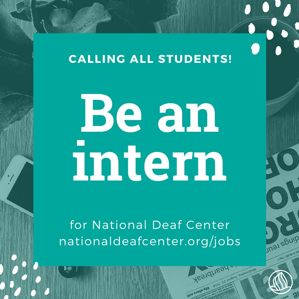 _LanguageForAll's tweet image. Want to make a REAL difference for students like you and get work experience at the same time? Become an intern at NDC! Experience with Google Drive is a plus. 8-20 hours a week. To apply: nationaldeafcenter.org/jobs