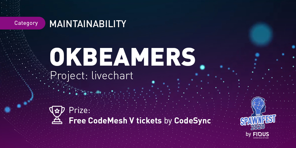 spawnfest's tweet image. The winners of the #Maintainability category are Okbeamers: @rheubach @tim_mecklem @kayserzl #macovedj 👏🎉

With #livechart github.com/spawnfest/live…

@rrrene said "SVG charts using LiveView; works like a charm"