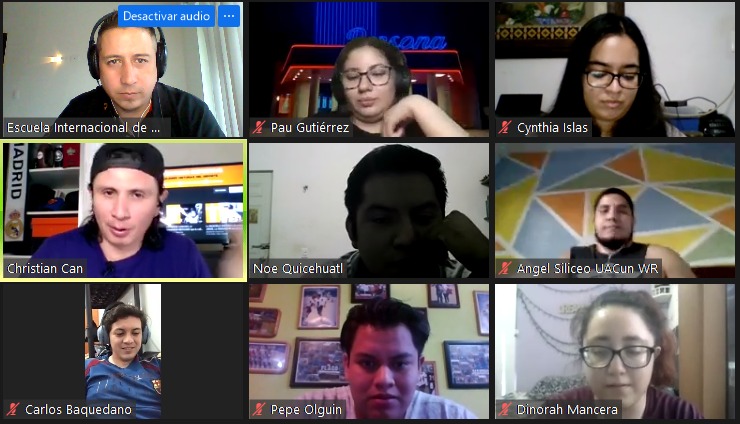 eiceuac's tweet photo. Los alumnos de la asignatura "Escenarios sonoros para broadcasting" platicaron con @christian_can95 y @NoeQuicehuatl, egresados de la licenciatura en #Comunicación y creadores del canal @AnecdotarioDep. #OrgulloComu https://t.co/BO56lUuyF1