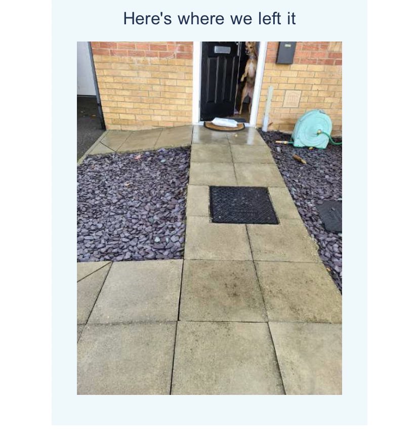 meg_campbells's tweet photo. ‘Here’s where we left it as your dog’s a little (very) weird’ https://t.co/yt9JtK7y5M