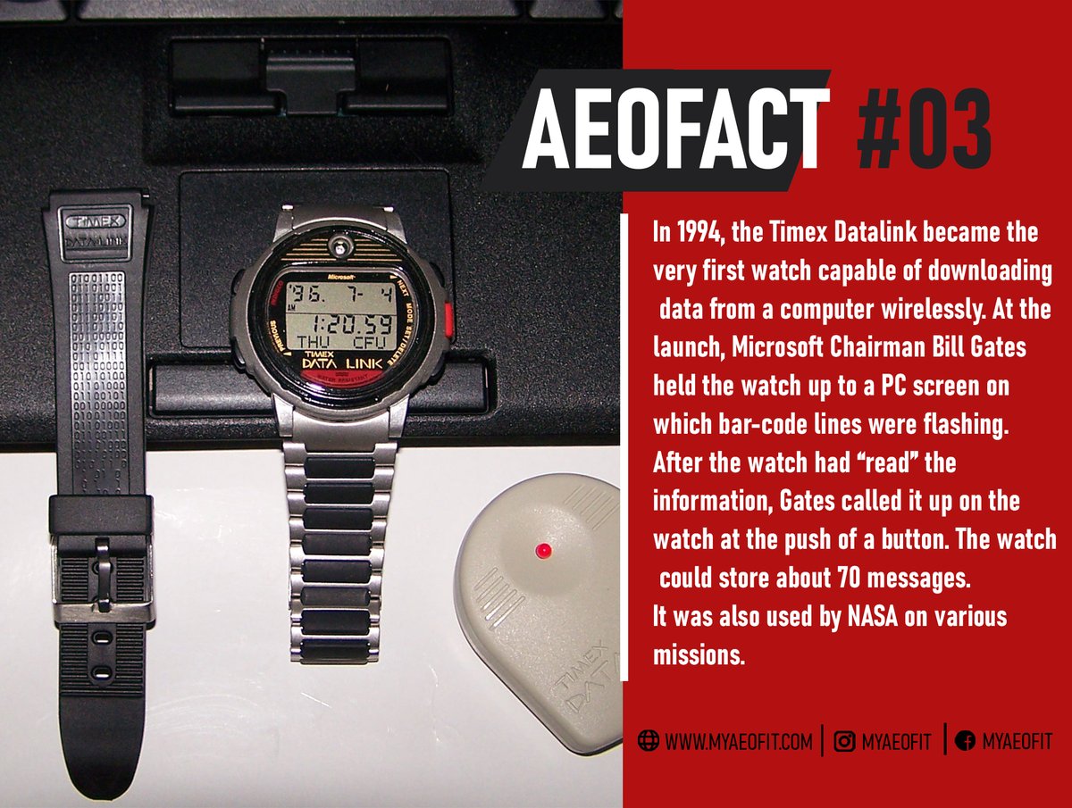 We live in a connected world, with our information synced to all our devices. Pretty standard now, but the first steps were taken in 1994, when Timex launched the Datalink smart watch in collaboration with Microsoft.
#smartwatch #connectedlife #technology #tech #fitness #watches https://t.co/wJMV9eCwCe