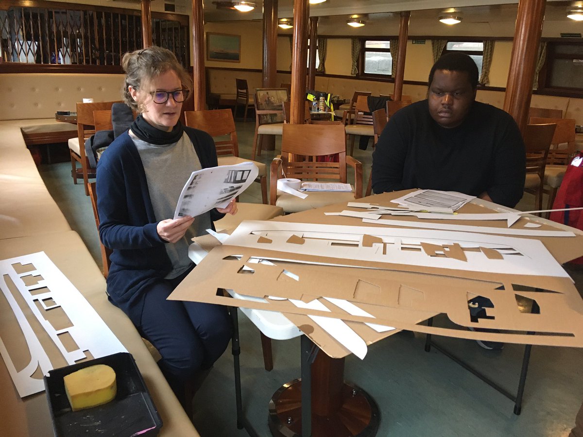 Ingenious #engineers with the best sense of humour boat-building on <a href="/MF_MC/">My Future My Choice</a> #Windrush celebration event on <a href="/MVBalmoral/">Balmoral</a> and sharing their skills via video conferencing #distantlearning #Bristol