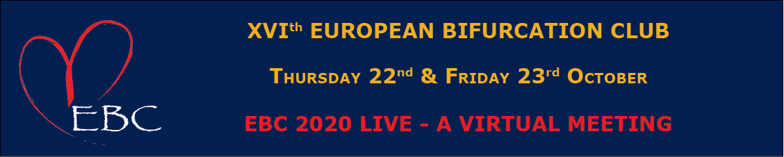 European Bifurcation Club (@bifurcationclub) on Twitter photo EBC 2020 - LIVE! is nearly here....
Please add it to your agendas :
DAY 1 - 22 Oct 2020 at 13:00 until 17:00 (CEST)
DAY 2 - 23 Oct 2020 at 13:00 until 17:00 (CEST)
ebc2020live.vcd-eventsforce.com
#EBC2020LIVE #cardiotwitter <a href="/GoranEBC/">Goran Stankovic, MD, PhD</a> <a href="/twj1974/">Tom Johnson</a> <a href="/mirvatalasnag/">MIЯVΛƬ #IC</a> <a href="/sbrugaletta/">Salvatore Brugaletta</a> <a href="/mmamas1973/">Mamas A. Mamas</a> EBC 2020 - LIVE! is nearly here....
Please add it to your agendas :
DAY 1 - 22 Oct 2020 at 13:00 until 17:00 (CEST)
DAY 2 - 23 Oct 2020 at 13:00 until 17:00 (CEST)
ebc2020live.vcd-eventsforce.com
#EBC2020LIVE #cardiotwitter <a href="/GoranEBC/">Goran Stankovic, MD, PhD</a> <a href="/twj1974/">Tom Johnson</a> <a href="/mirvatalasnag/">MIЯVΛƬ #IC</a> <a href="/sbrugaletta/">Salvatore Brugaletta</a> <a href="/mmamas1973/">Mamas A. Mamas</a>
