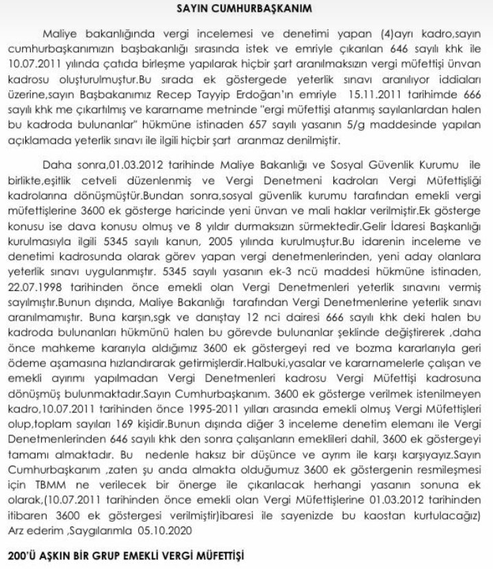 <a href="/RTErdogan/">Recep Tayyip Erdoğan</a> 
Ssyın Cumhurbaşkanım,
Bizler size küskünüz,beş aydır durumumuzla ilgili  twitt atıp bilgilendirme yaptık ama sesimize SES vermediniz. Yaptığınız ilk düzenlemede hepimiz size minnet duymuştuk. HİÇ yapılmayanı yapmıştınız, devamını  da bekliyoruz.