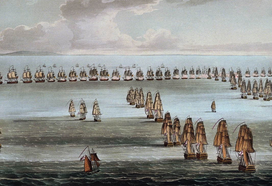 #TrafalgarDay Wind is light and Nelson’s fleet progresses at a slow 1.5–2 knots, with the Royal Marine Band playing 