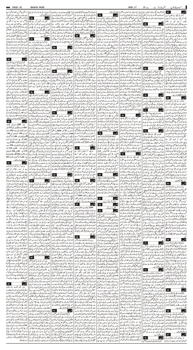Nawaeburooj's tweet photo. #21October2020

حکومتی کامیابیو ں کی میڈیا پر عدم تشہیر وزیر اعظم معاشی ٹیم پر برہم 
کراچی واقعے پر نوٹس کور کمانڈر کو شفاف انکوائری کی ہدایت
اشیاء ضروریہ کی قیمتوں میں ہر صورت کمی چاہیئے وزیر اعظم 

#Nawaeburooj #Nbtvdigital 

بروز بدھ 21    اکتوبر  2020 https://t.co/B2Vwhh0ono