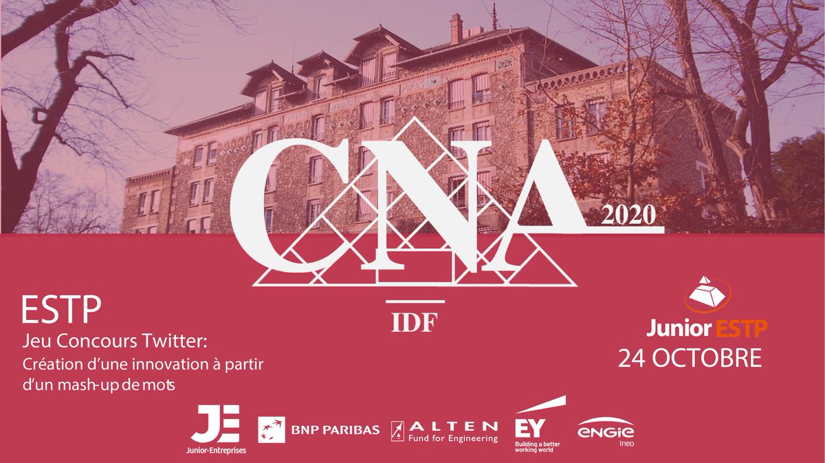 [CNA20] 
<a href="/JuniorESTP/">Junior ESTP</a> organise le Congrès Numérique d’Automne👩‍💻

Ce #CNA est synonyme de formations et de rencontres pour toutes les Junior-Entreprises 🚀

Nous remercions l’@estpparis pour son engouement et la <a href="/cnje/">Junior-Entreprises</a> pour son aide !