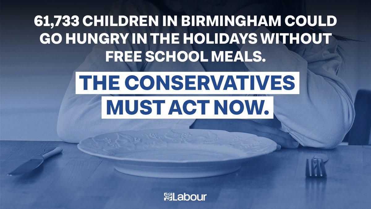Birmingham’s Tory MPs must support our motion today to extend free school meals across the Christmas holidays. https://t.co/X86Nr7igh7