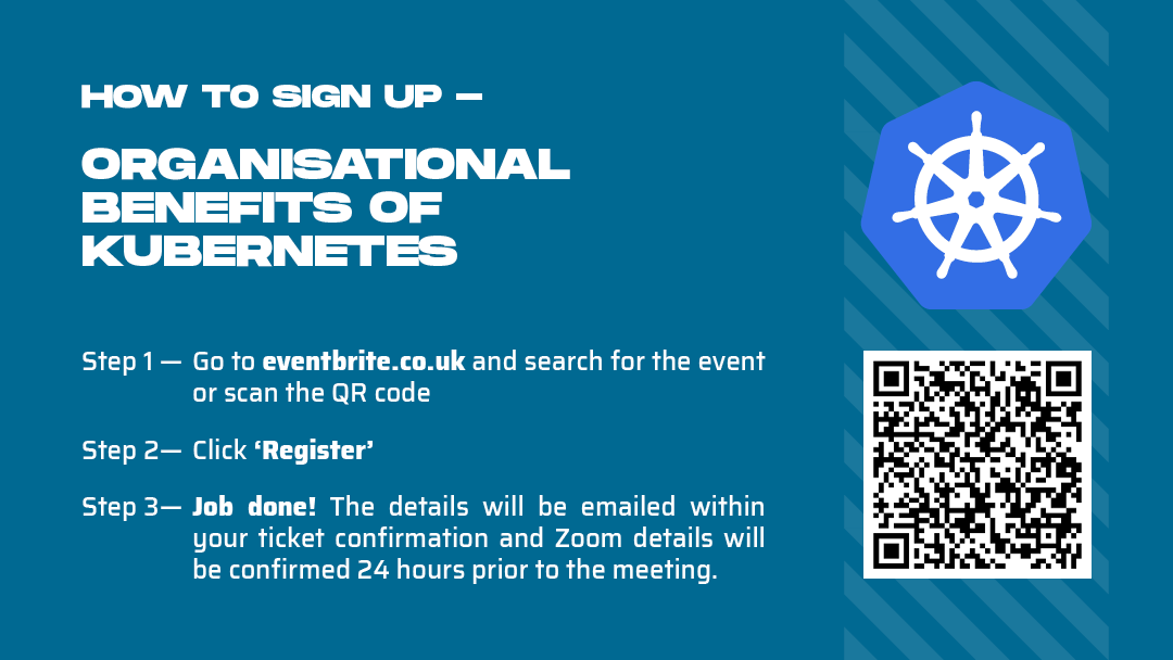 DevOpsBerlin's tweet photo. The demand for tickets to our Organisational Benefits of #Kubernetes webinar has been overwhelming.

To avoid disappointment, please don't hesitate to sign up via this link: https://t.co/bMRPj4bICB or using the QR Code attached below.

We can't wait to share more #K8s knowledge! https://t.co/WispuATfbB