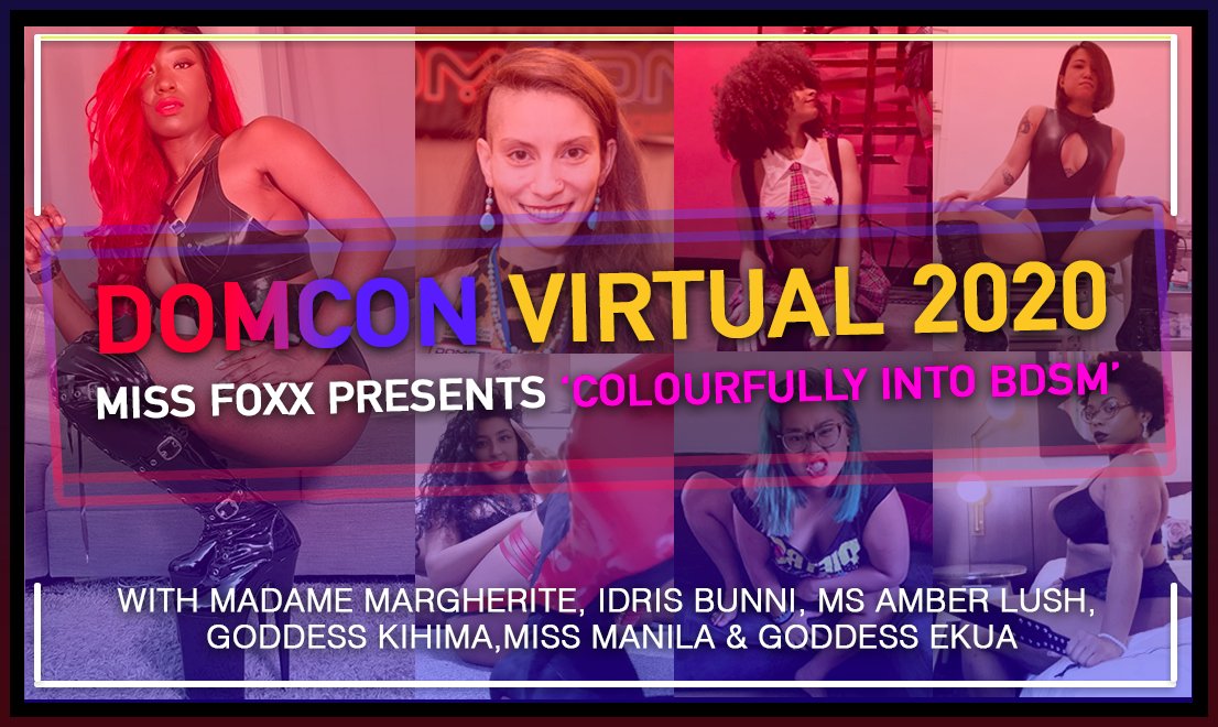 Check this out!
FemDommes & Femsubs discuss being "COLOURFULLY INTO BDSM" @DomConLA Virtual 2020!
Sat 31st Oct
13:15pm CT / 19:15pm BST
With @MissFoxx_FD, @MadamMargherite, @thekinkycoach, @DominatrixAmber, @KihimaMariJane, @ManilaBeyXxX, @idrisbunni
https://t.co/WoUEDXGs57 https://t.co/nnRPeGJURP
