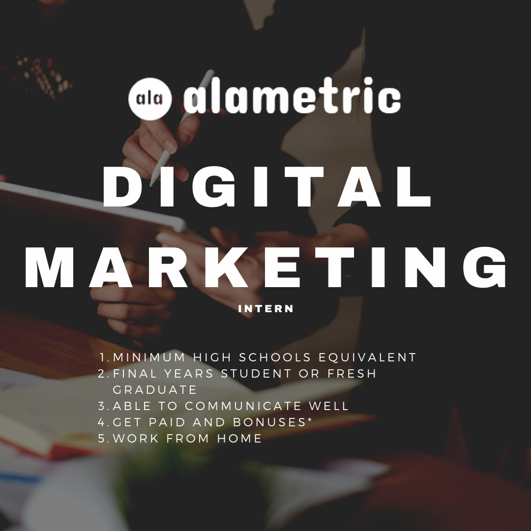 Alametriccom's tweet photo. Hello... We are still hiring. If you care about helping businesses in Indonesia, this is for you.
#alametriccom #jobvacancy #sales #marketing #digitalmarketing #loker #lokerjakarta #lokerbogor #lowongankerja #magang #magangjakarta #magangbogor #internships #internshipprogram https://t.co/JV8OaZ9Ja4