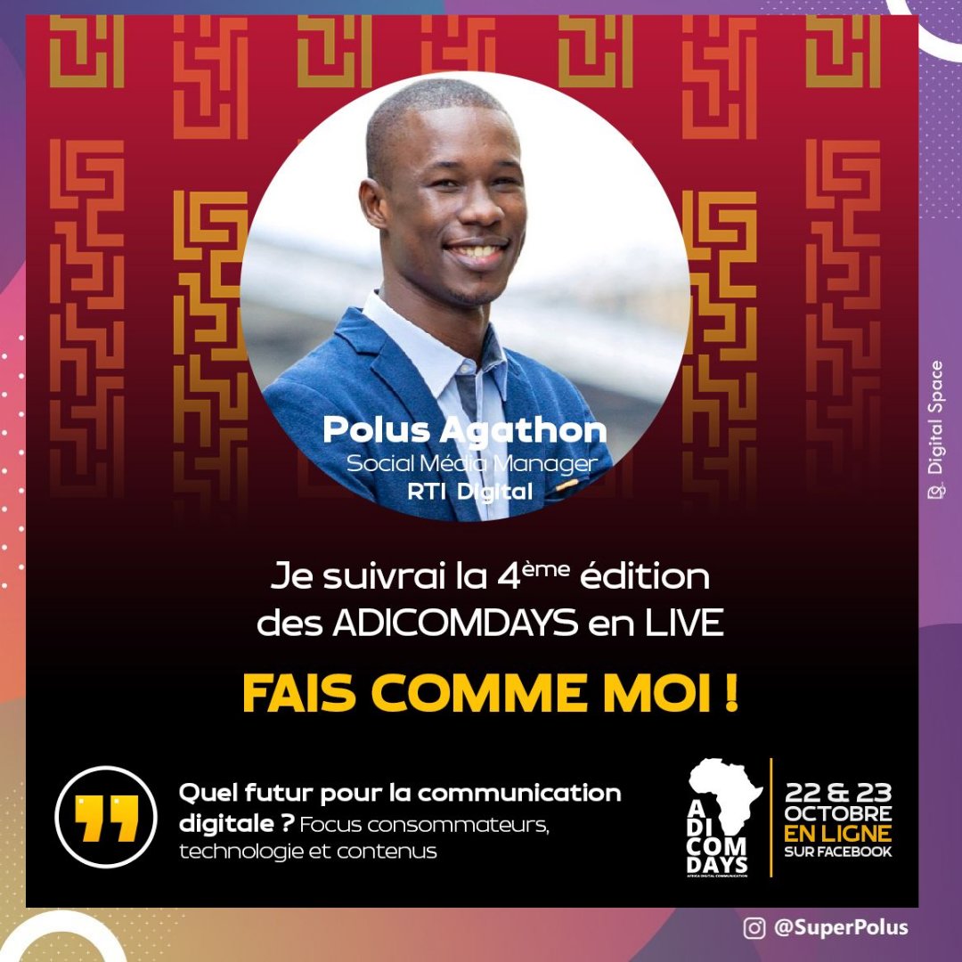 SuperPolus's tweet photo. Comme moi, vous voulez suivre les #ADICOMDAYS en live? 
Rendez-vous sur https://t.co/PPKqtxPfUQ pour vous inscrire gratuitement à l'événement. Ça se passe les 22 et 23 octobre 2020. @adicomdays https://t.co/mNhr9Zj2PT