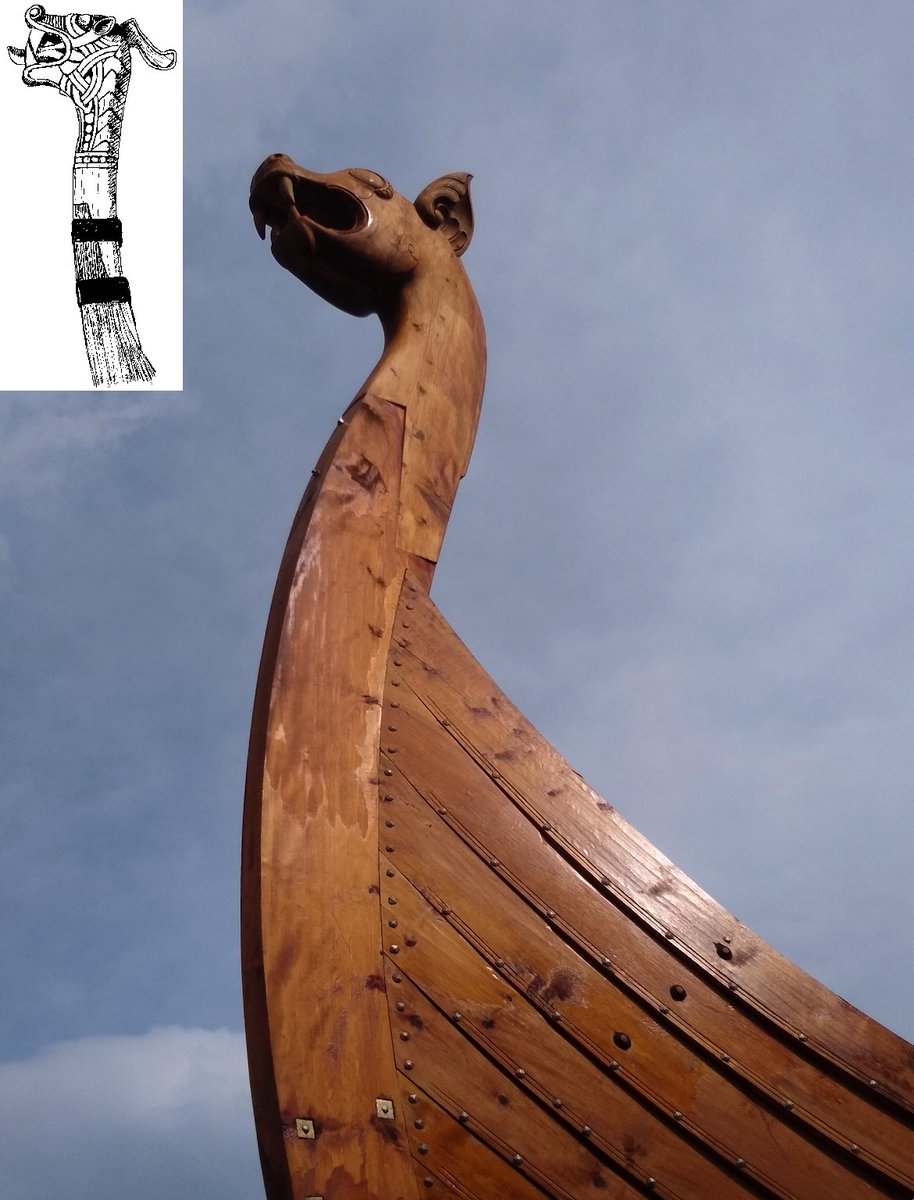 It is to the stem, the front part of the ship's "bow", that the head was attached, dragon head on Viking ships, horse head on Phoenician ships...This would make the stem+keel+stern bow look like the body of a dragon or a horse...Right?