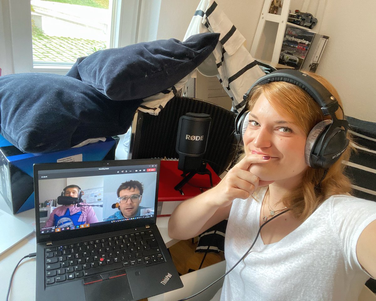 Why are there bedsheets in the background? Who gave her a microphone? And what is she even doing? <a href="/BoschGlobal/">BoschGlobal</a> will tell you in only a couple more weeks! Stay tuned! 🥳 #podcast #homeoffice #behindthescene