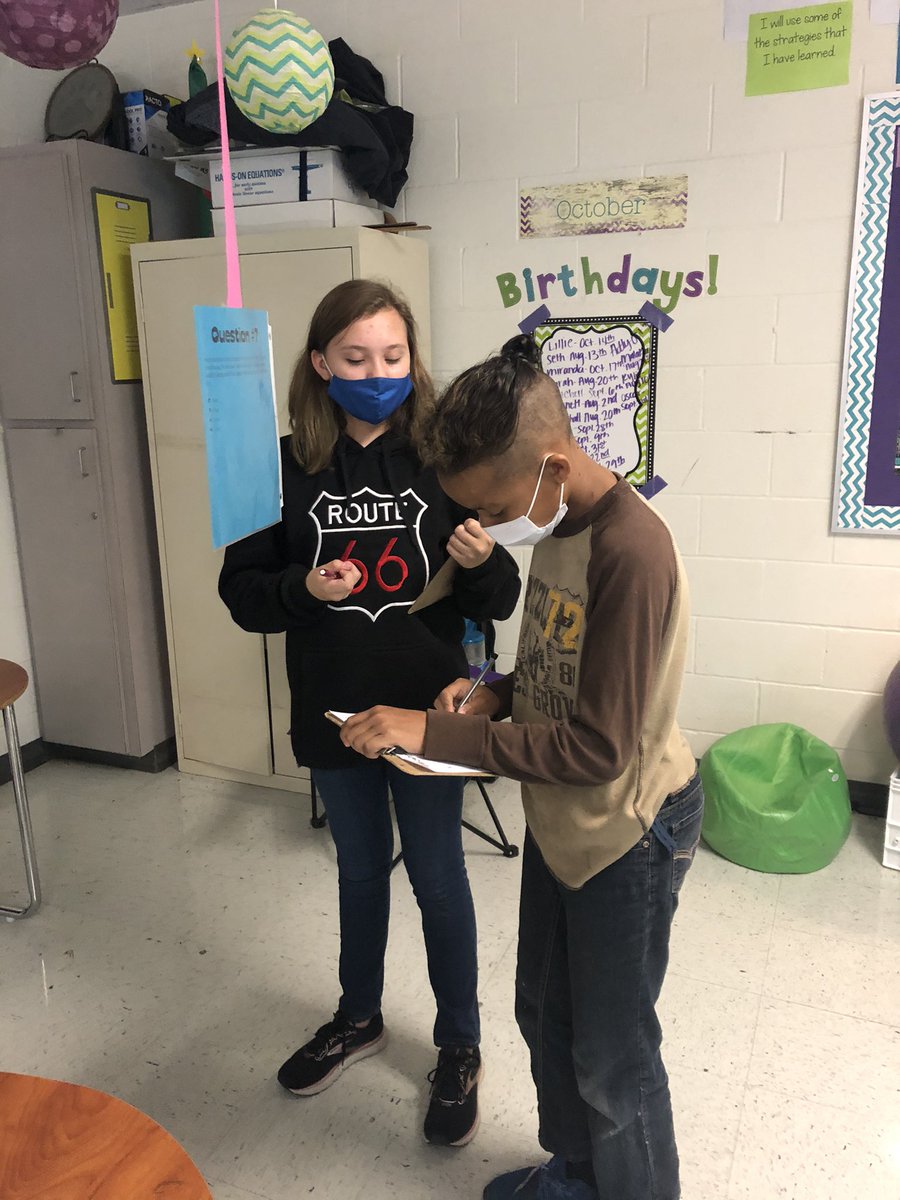 moseleybms's tweet photo. Period 6 solving math equations to find the mystery word and get out of the Escape Room! Spencer/Moseley having fun with math. #spookymath @Mrbaugh1 @MrHunterBMS @burkburnettisd #BMS2021 https://t.co/3pBbIDVz3T