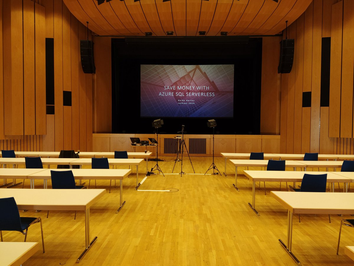 HHertes's tweet image. My next session right after lunch break - Save money with Azure SQL Serverless. #SqlDays #Azure #Sql #AzureSql #Conference #Konferenz