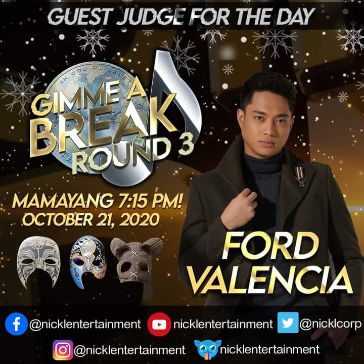PrincessFrance's tweet photo. Sa mga nakamiss sa kanya, abangan si Boyband Ford Valencia as Guest Judge for the Day ngayong gabi sa Gimme A Break Round 3 with Direk Cathy Garcia-Molina LIVE mamayang 7:15PM via @nicklcorp social media and streaming platforms. https://t.co/B7EIMhC1Mq