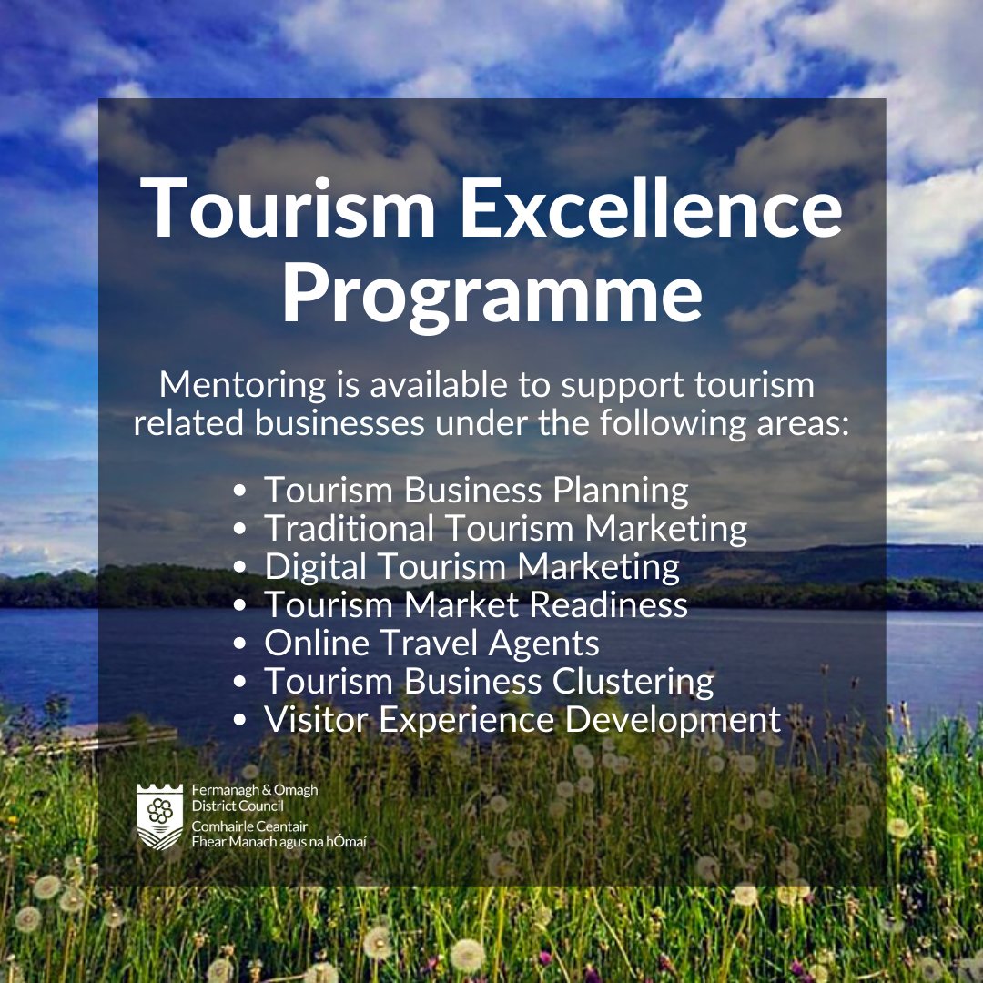 fermanaghomagh's tweet photo. Are you a business operating in the Tourism Sector❓

ℹ️ The Tourism Excellence Programme provides mentoring, advice and support throughout the life cycle of your business development.

👉 For further information visit https://t.co/stC4Uv6WuM https://t.co/tMpIyvzc3F