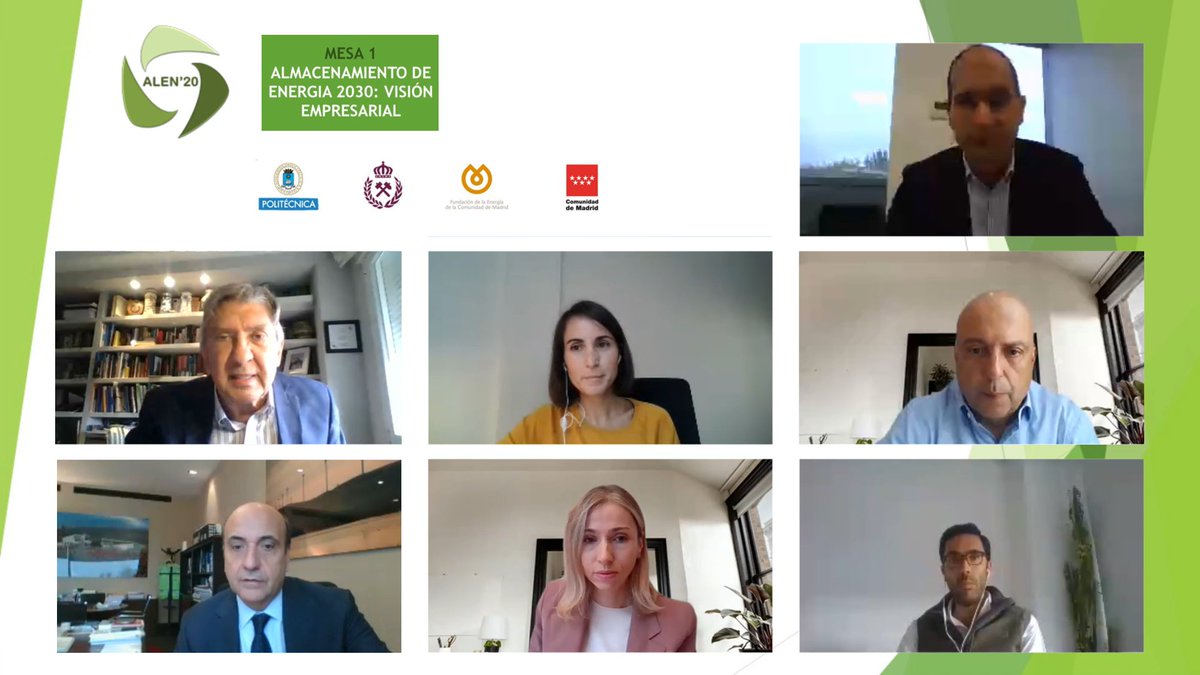 fenercom_madrid's tweet photo. 🔴 Ya está en marcha la primera MESA REDONDA de #ALEN20.
👥 Alberto Carbajo, Consejero de @RedElectricaREE, modera la mesa sobre 'Almacenamiento de energía 2030: visión empresarial', con ponentes de @ACCIONA, @iberdrola, @Naturgy, TOTAL España, @SPANCOLD y @protermosolar. https://t.co/8UspsLfC2H