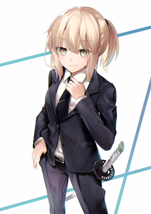 ポニテ沖田さん×スーツ?
#FGO #fgo 