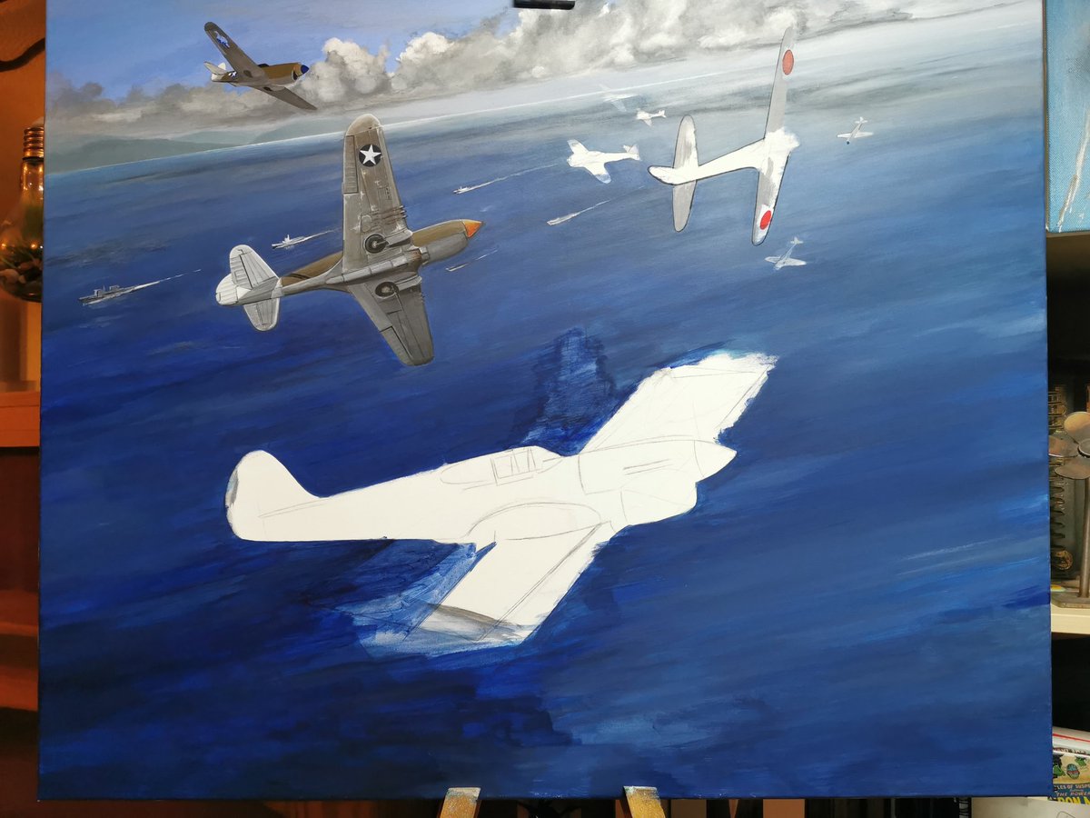 lraviationart's tweet photo. Work in progress. Slowly getting there now. The aircraft banking away will be finished this week #art #ArtOfTheDay #avgeek #aviation #Aircraft #myart #workinprogress https://t.co/Gv6JRbiYgF