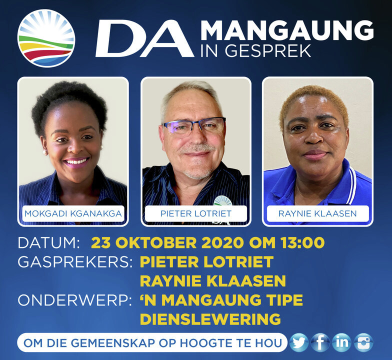 Skakel in om te luister. Dit is 'n moet.... <a href="/DAMangaung/">DA Mangaung</a> (DA Mangaung FACEBOOK blad)