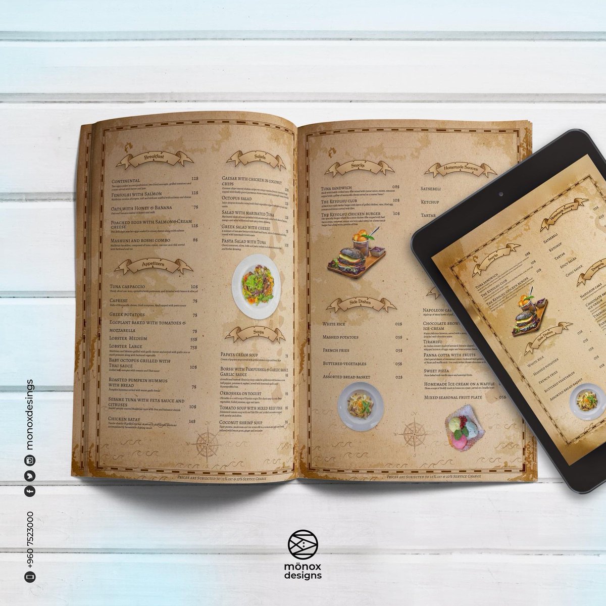 monoxdesigns's tweet photo. Designing the menu for The Keyolhu was a distinctive work we did as the whole concept was to be based on the journey of a fisherman (aka Keyolhu) through the rough waters of the Maldives.
.
For any inquiries or information
📱 7523000
📧 mail@monoxdesigns.com
.
#Design #Menudesign https://t.co/0eUTQj8KOI