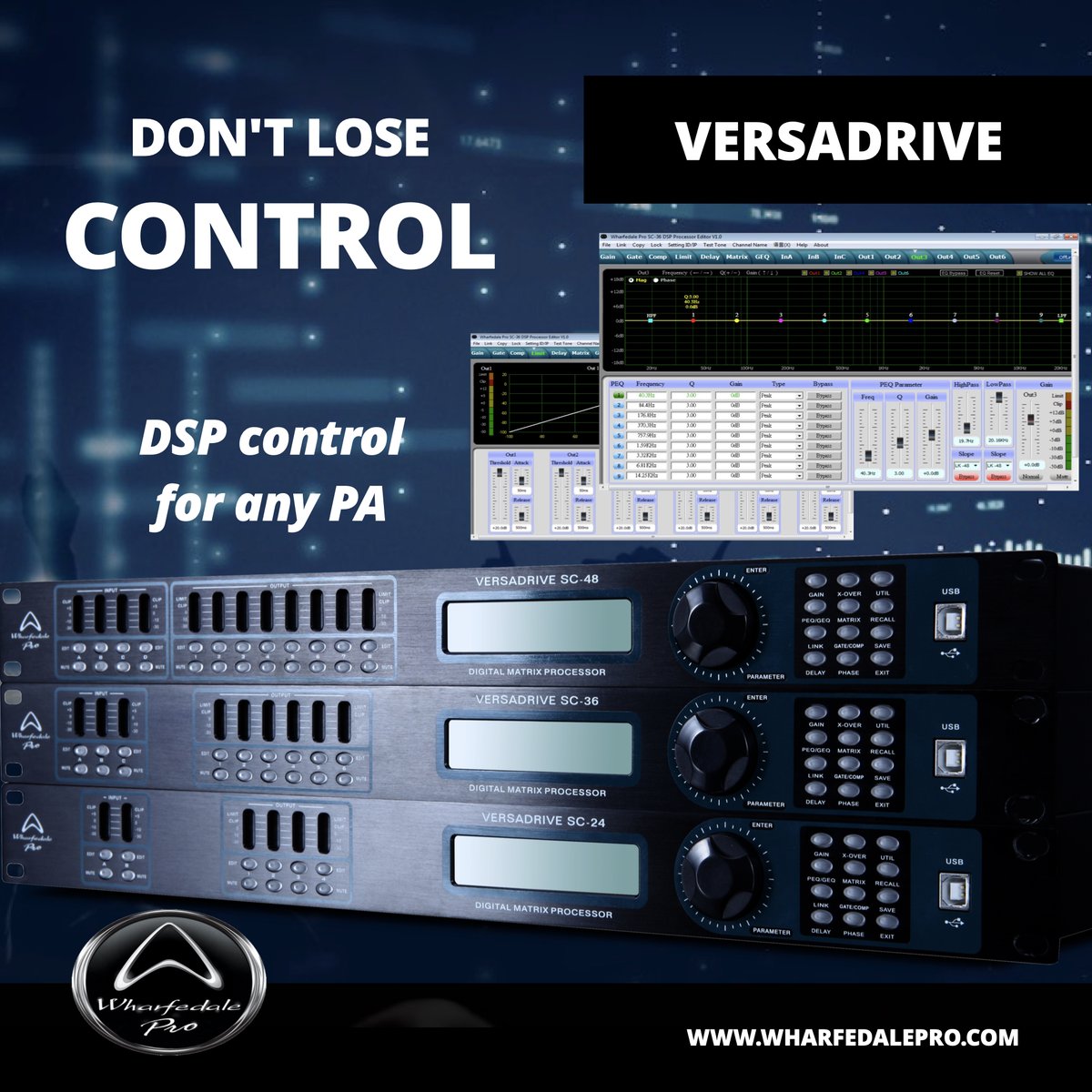 Don’t lose control
Versadrive Signal Processor has internal digital processing puts you back in control of your PA
 
More info
wharfedalepro.com/product-list.p…
 
Price&amp;stock find your WP distributor
wharfedalepro.com/distributors.p…

#proaudio #versadrive #signalprocessing #livesound #DSPcontrol